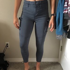 Blue Cargo Skinny Jeans